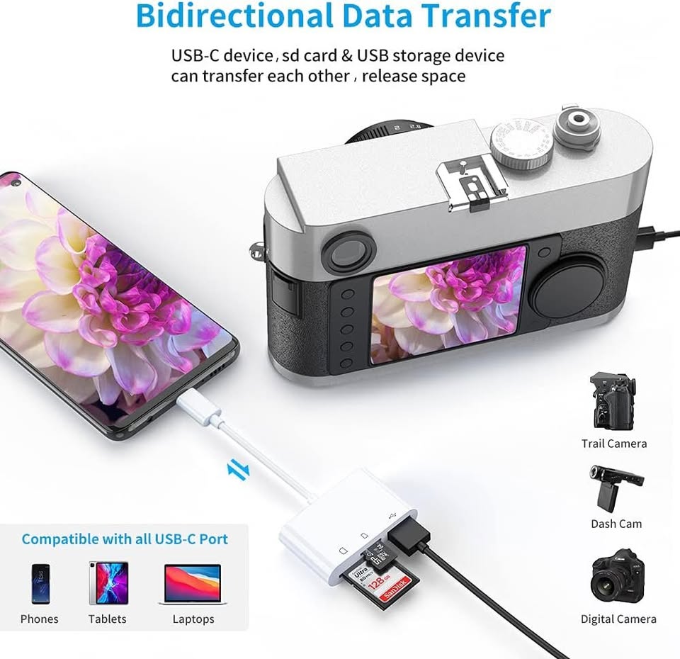 Adaptateur lecteur de carte SD USB 3.0 Type-C 3 en 1